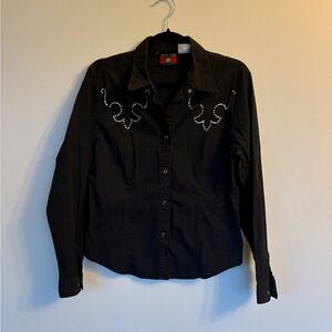 Five StarBlack Studded Western snap-Up Shirt